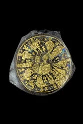 Skålfragment af guld, 4. århundrede (glas)